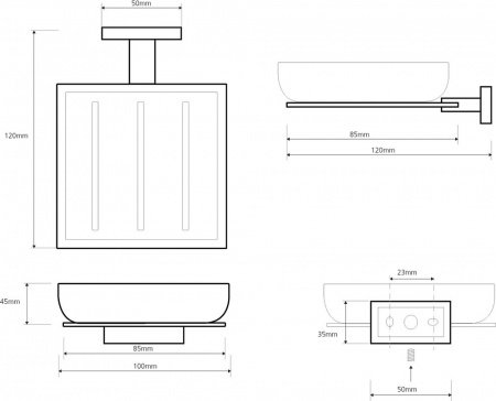 Мыльница Bemeta Plaza 118108022 Матовое стекло