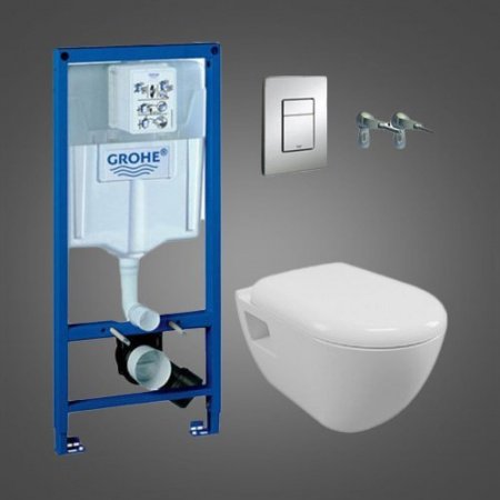 Унитаз с инсталляцией подвесной Grohe Rapid SLSolido 39186000 с горизонтальным выпуском