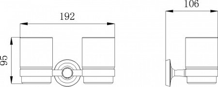 Стакан для зубных щеток Rush Balearic BA39320 двойной Хром