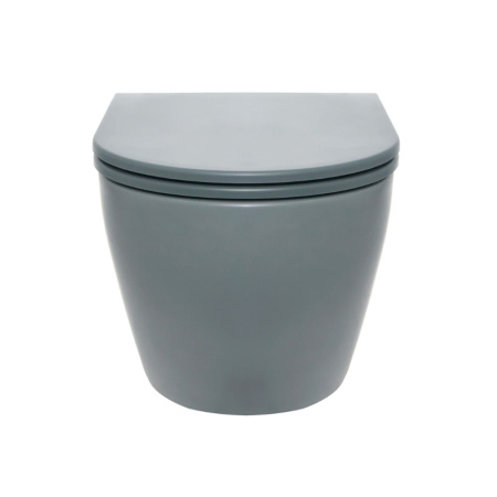 Унитаз подвесной безободковый AQUAme AQM2002MGR серый матовый, с сиденьем микролифт