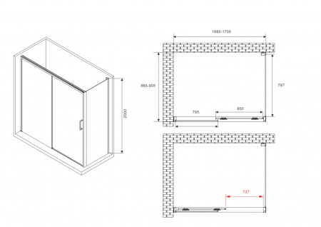 Душевой уголок ABBER Komfort AG93170-S92