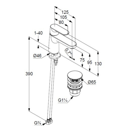 Смеситель для раковины Kludi Louva 242660575 хром