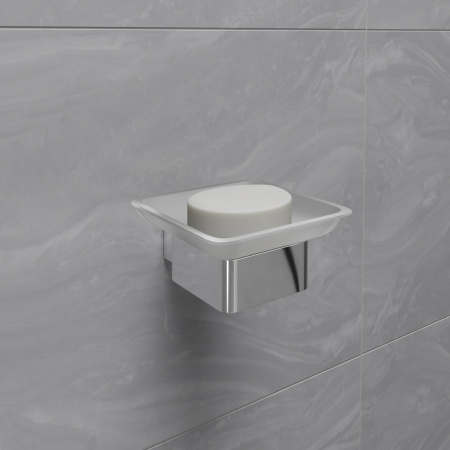 Мыльница Lemark SMOOTH LINE 9741016 с держателем, хром