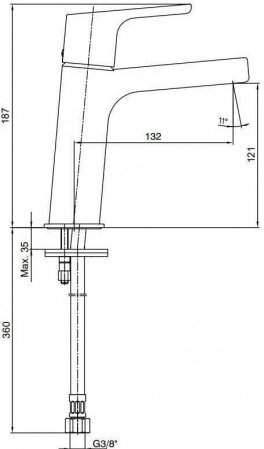 Смеситель для раковины E.C.A Luna 102808940EX золото