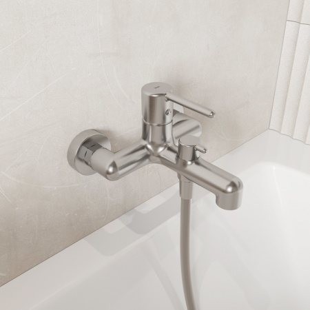 Cмеситель для ванны, хром матовый, Aiger, IDDIS AIGBC00i02WA