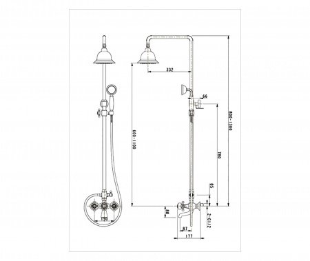 Душевая стойка Timo Nelson SX-1190 хром