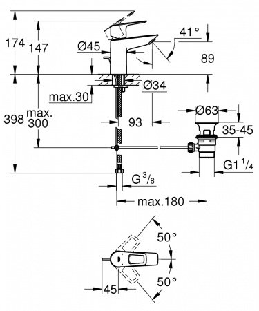 Смеситель для раковины Grohe BauLoop New 23877001 хром