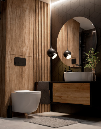 Унитаз подвесной безободковый AQUAme AQM2002PRO белый, с сиденьем микролифт