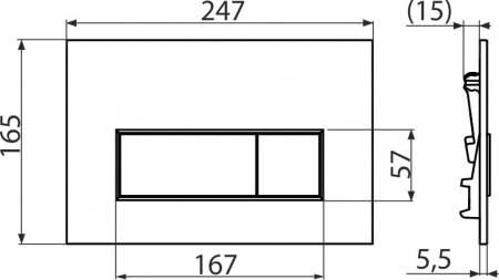 Кнопка смыва AlcaPlast THIN M572 хром матовый