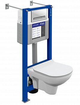 Комплект Cersanit CITY CO DPL EO slim + AQUA SMART M40 + PILOT стекло белый