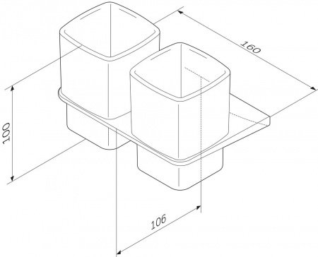 Двойной стакан для зубных щеток AM PM Inspire 2.0 A50A343400 Хром