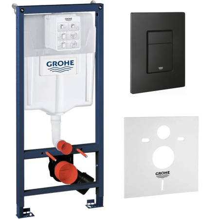 Готовое решение для подвесных унитазов Grohe Rapid 1000046 клавиша смыва черный матовый