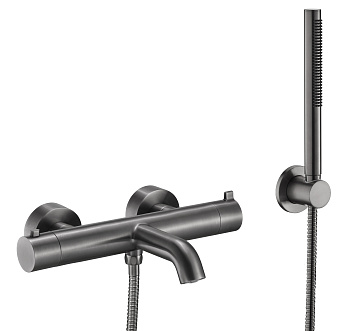 Смеситель для ванны термостатический c гарнитуром Benesque Lumiere 11010803 черный брашированный