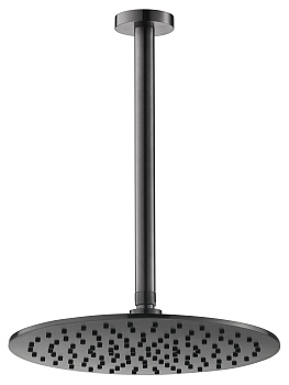 Потолочный (кронштейн 25см) верхний душ 30см Benesque Lumiere 22010803 черный брашированный