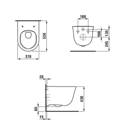 Унитаз подвесной безободковый Laufen New Classic 8.2085.1.000.000.1 без сиденья