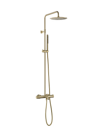 Душевая стойка для ванны с термостатом Benesque Lumiere 20010204 латунь брашированная