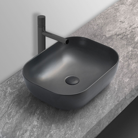 Раковина накладная 50см Vincea VBS-101MA антрацит матовый