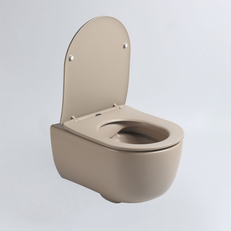 Унитаз подвесной безободковый Vincea Evo VT1-34SMC капучино матовый, с сиденьем микролифт