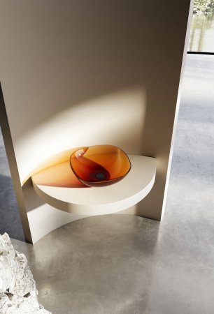 Раковина накладная 43см ABBER Kristall AT2806Opal коричневый