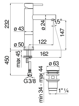 Смеситель для раковины Nobili Live LV00458/2BM черный матовый