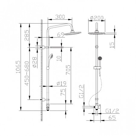 Душевая стойка Bravat Fit R D283CP-2-RUS хром