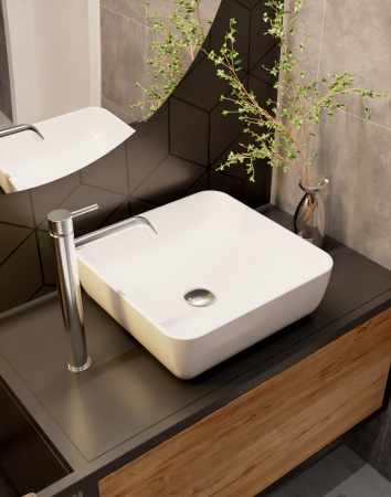 Раковина накладная 39см AQUAme AQM5011 белый