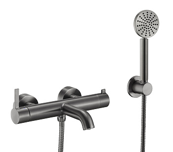 Смеситель для ванны с душевым гарнитуром Benesque Lumiere 11011303 черный брашированный