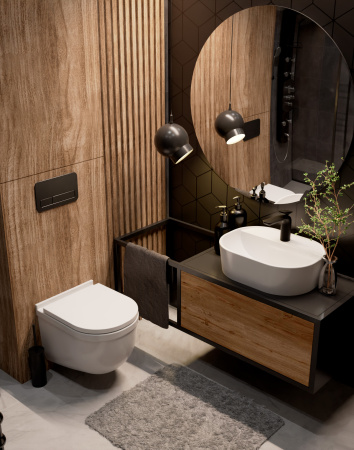 Унитаз подвесной безободковый AQUAme AQM2006 белый, с сиденьем микролифт