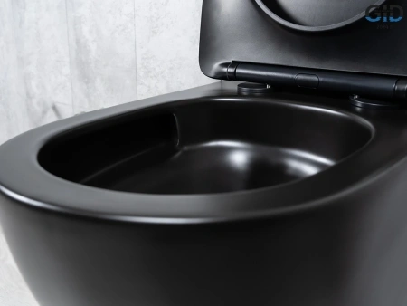 Унитаз подвесной безободковый GID Tr2122TF-Bm черный матовый, с сиденьем микролифт