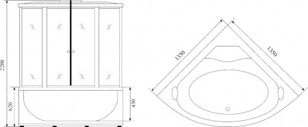 Душевая кабина Timo Standart Т-1135 135x135x230 профиль хром матовый, стекло прозрачное