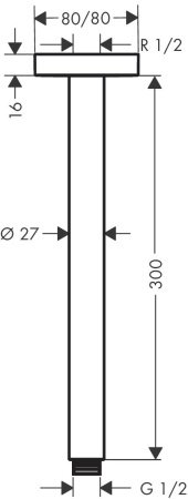 Кронштейн потолочный Hansgrohe 27389000 хром