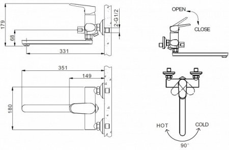 Смеситель для кухни Bravat Pure F7105161C хром