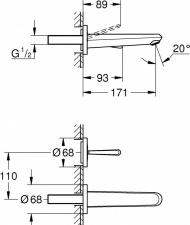 Смеситель для раковины Grohe Eurodisc Joy 19968000 хром