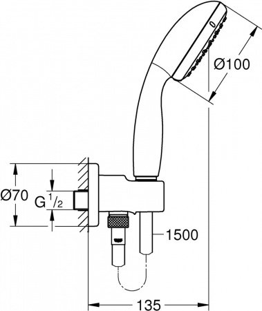 Душевой гарнитур Grohe Tempesta 26406001 Хром