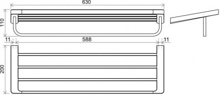 Полотенцедержатель 45см Ravak 10° black TD 330.20 черный матовый