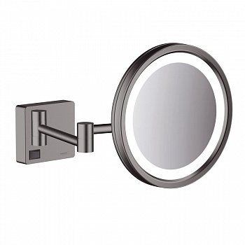 Косметическое зеркало с подсветкой Hansgrohe AddStories 41790340 черный хром шлифованный