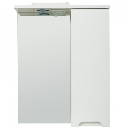 Зеркальный шкаф Rush Pioneer 60 со светильником Белый глянец