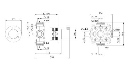Переключатель для душа на 3 положения Benesque Lumiere 12010702 никель брашированный