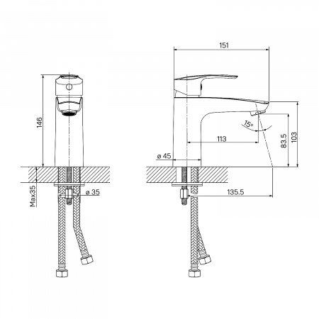 Смеситель для раковины IDDIS Ray RAYBL00i01 черный матовый