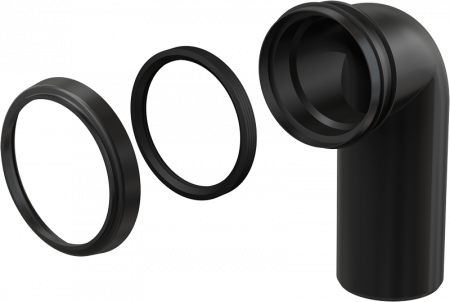 Колено выпускное для унитаза Alcaplast M908 Черное