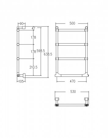 Полотенцесушитель электрический Margaroli Sole 5124704CRNB 64х50см хром