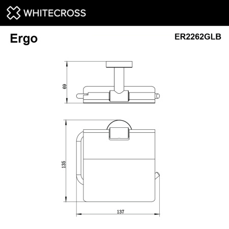 Держатель туалетной бумаги WHITECROSS Ergo ER2262GLB (брашированное золото)