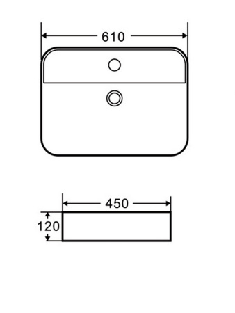 Раковина накладная 61см AQUAme AQM5003 белый