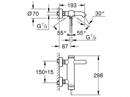 Смеситель для ванны Grohe Essence 33624001 хром