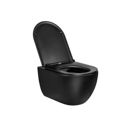 Унитаз подвесной безободковый Vincea Evo VT1-34MB черный матовый, с сиденьем микролифт
