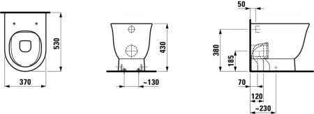 Унитаз приставной безободковый Laufen New Classic 8.2385.1.000.000.1 без сиденья