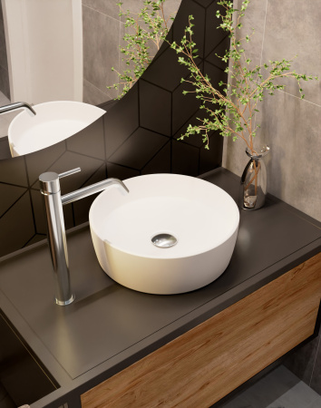 Раковина накладная 35.5см AQUAme AQM5012MW белый матовый