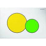Кнопка смыва Geberit Sigma 01 115.770.LA.5 белый/зеленый/желтый Кнопка смыва Geberit Sigma 01 115.770.LA.5 белый/зеленый/желтый