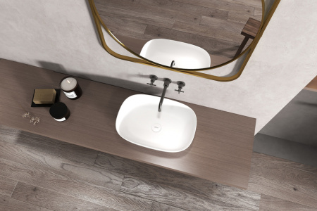 Раковина накладная ABBER Stein AS2637 белая матовая