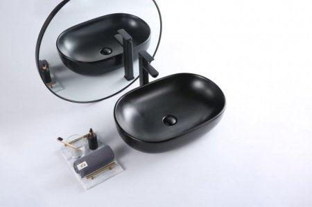 Раковина накладная BelBagno BB1084-H301 черный матовый